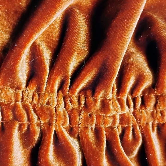 ASTR the label Vanya Top NWT Rust Velvet Ruched Long Sleeves Size Large - Picture 7 of 16